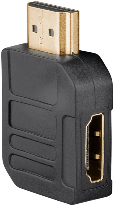 Goobay HDMI™-adapter, Guldpläterad (4K @ 60 Hz) HDMI™-uttag (typ A) > HDMI™ kontakt (typ A) 90 ° i gruppen Elektronikk / Kabler og adaptere / HDMI / Adaptere hos TP E-commerce Nordic AB (C54133)