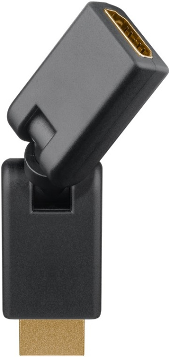 Goobay HDMI™-adapter 360°, Guldpläterad (4K @ 60 Hz) HDMI™-uttag (typ A) > HDMI™-kontakt (typ A); böjbar i gruppen Elektronikk / Kabler og adaptere / HDMI / Adaptere hos TP E-commerce Nordic AB (C54143)