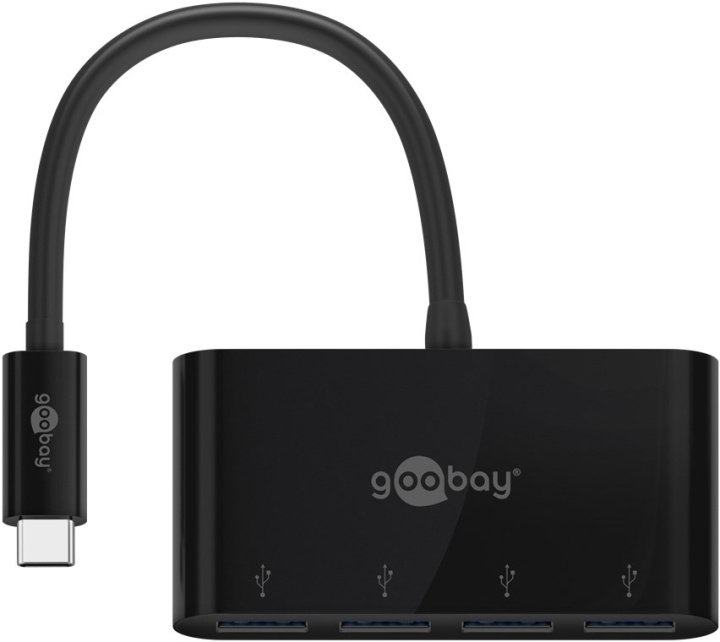 Goobay 4-veis USB-C™ Multiport Adapter samtidig tilkobling av 4x USB-A 3.0-kontakter til USB-C™-kontakt