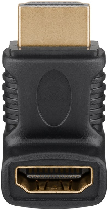 Goobay HDMI™ vinkeladapter for koaksialkabel, gullbelagt (4K @ 60 Hz) HDMI™-kontakt (type A) > HDMI™-plugg (type A) 90° i gruppen Elektronikk / Kabler og adaptere / HDMI / Adaptere hos TP E-commerce Nordic AB (C54152)