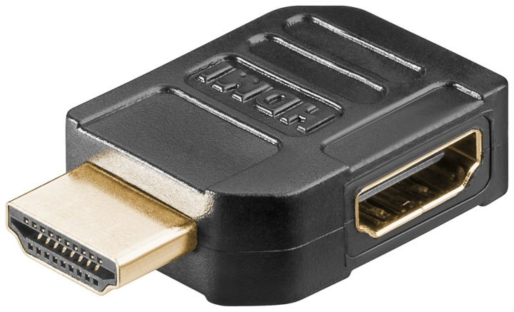Goobay HDMI™ vinkeladapter 90°, guldpläterad, 8K @ 60 Hz HDMI™-uttag (typ A) > HDMI™ kontakt (typ A) 90 ° i gruppen Elektronikk / Kabler og adaptere / HDMI / Adaptere hos TP E-commerce Nordic AB (C54160)