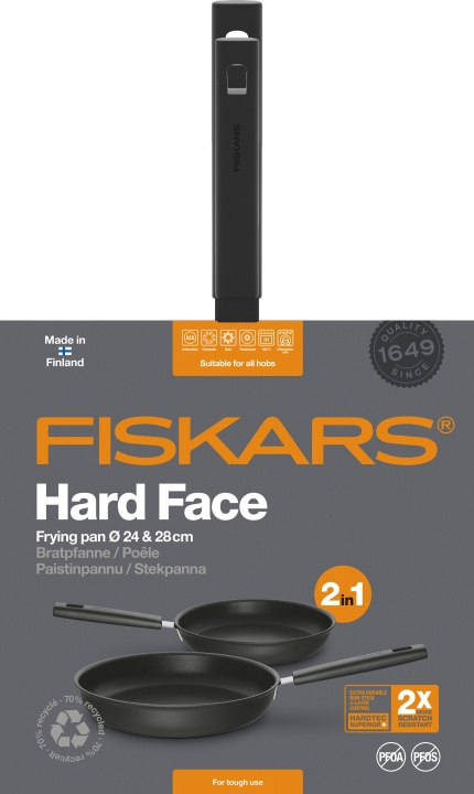 Fiskars Hard Face - set med stekpannor, 24 cm + 28 cm i gruppen HJEM, HUS OG HAGE / Kjøkkenutstyr / Stekepanner hos TP E-commerce Nordic AB (C55225)
