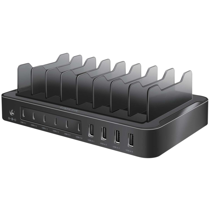 LogiLink Ladestasjon 10 porter 6stk USB-C + 4stk USB-A PD/QC3.0 120W i gruppen Datautstyr / Datamaskin Tilbehør / USB-Hubs hos TP E-commerce Nordic AB (C55431)