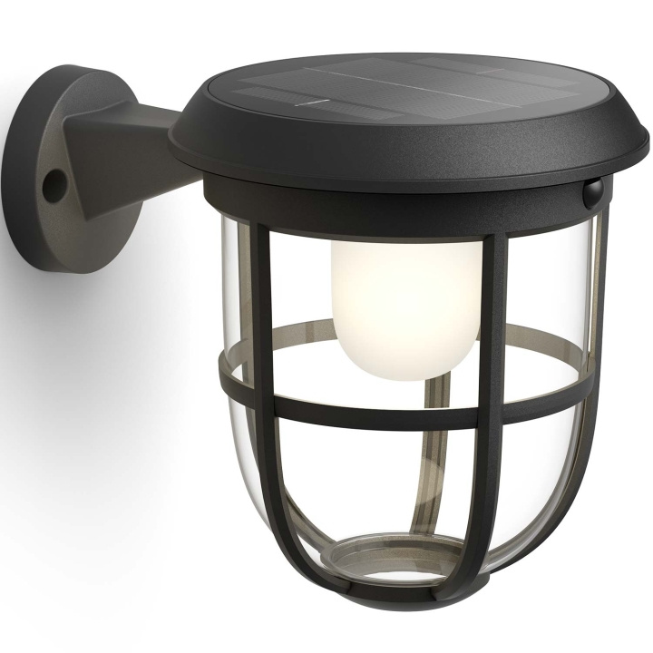 Philips Radii solcellevegglampe med ultraeffektiv LED 250lm svart i gruppen HJEM, HUS OG HAGE / El og belysning / Utendørsbelysning / Solcelle hos TP E-commerce Nordic AB (C55449)