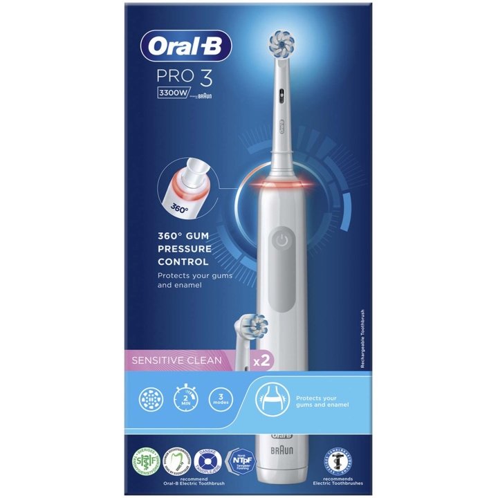 Oral B Elektrisk tannbørste Pro 3 3300W i gruppen HELSE OG SKJØNNHET / Munnpleie / Elektriske tannbørster hos TP E-commerce Nordic AB (C55498)