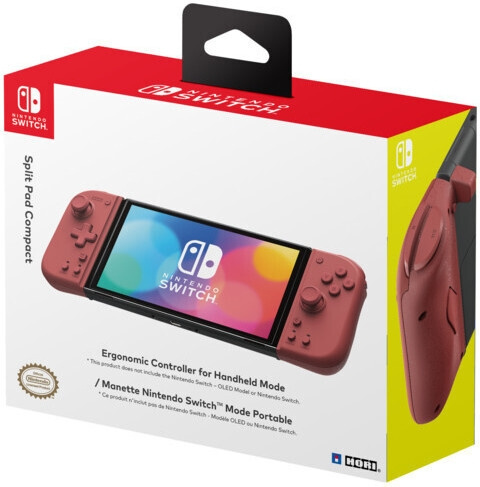 Hori Split Pad Compact spillkontroller, rød, Switch / Switch OLED i gruppen Elektronikk / TV-spill & tilbehør / Nintendo Switch / Tilbehør hos TP E-commerce Nordic AB (C56116)