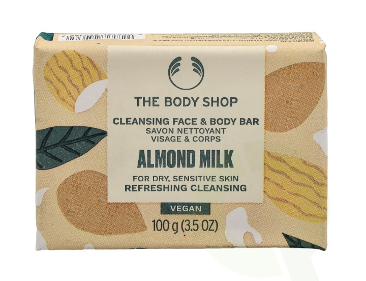 The Body Shop Cleansing Face & Body Bar 100 g Almond Milk i gruppen HELSE OG SKJØNNHET / Hudpleie / Kroppspleie / Duftsåpe hos TP E-commerce Nordic AB (C56341)