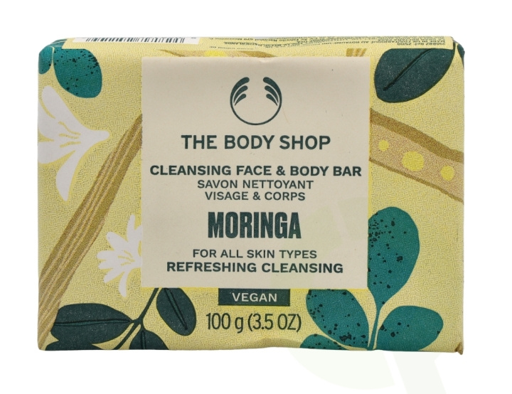 The Body Shop Cleansing Face & Body Bar 100 g Moringa i gruppen HELSE OG SKJØNNHET / Hudpleie / Kroppspleie / Duftsåpe hos TP E-commerce Nordic AB (C56342)