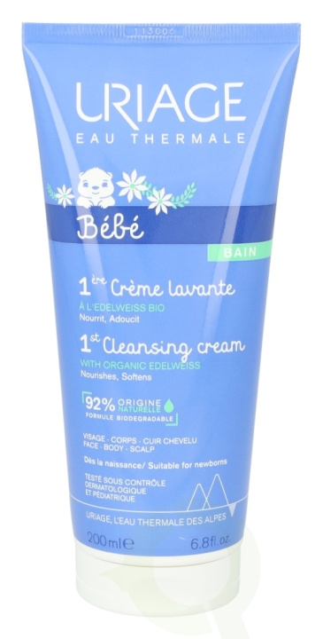 Uriage Bebe 1st Cleansing Cream 200 ml Bain i gruppen LEKER, BARN OG BABY / Babyprodukter / Omsorg og hygiene hos TP E-commerce Nordic AB (C56574)