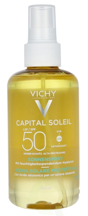 Vichy Capital Soleil Solar Protective Water SPF50 200 ml i gruppen HELSE OG SKJØNNHET / Hudpleie / Soling / Solkrem hos TP E-commerce Nordic AB (C56659)