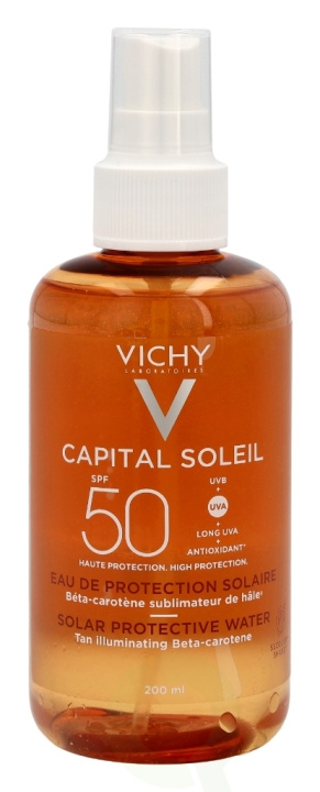 Vichy Capital Soleil Solar Prot. Water SPF50 - Enhanced Tan 200 ml i gruppen HELSE OG SKJØNNHET / Hudpleie / Soling / Solkrem hos TP E-commerce Nordic AB (C56660)