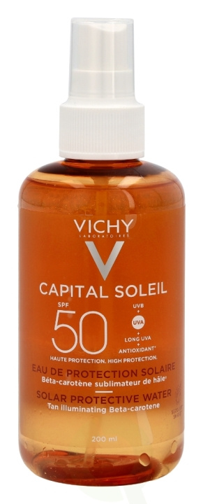 Vichy Capital Soleil Solar Prot. Water SPF50 - Enhanced Tan 200 ml i gruppen HELSE OG SKJØNNHET / Hudpleie / Soling / Solkrem hos TP E-commerce Nordic AB (C56660)