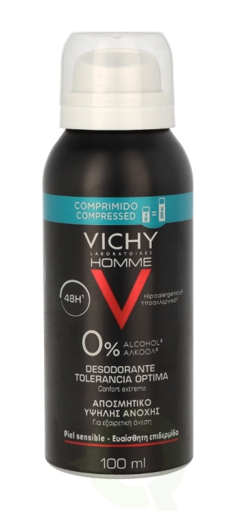 Vichy Homme 48H Optimal Tolerance Deodorant Spray 100 ml i gruppen HELSE OG SKJØNNHET / Duft og parfyme / Deodorant / Deo for han hos TP E-commerce Nordic AB (C56668)