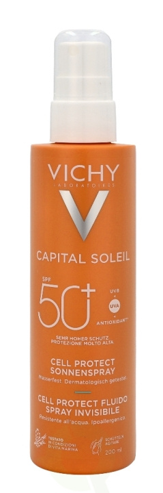 Vichy Capital Soleil Cell Protect Water Fluid Spray SPF50+ 200 ml i gruppen HELSE OG SKJØNNHET / Hudpleie / Ansikt / Dagkrem hos TP E-commerce Nordic AB (C56673)
