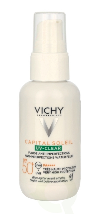 Vichy Capital Soleil UV Clear Anti-Imperfections Water SPF50 40 ml i gruppen HELSE OG SKJØNNHET / Hudpleie / Soling / Solkrem hos TP E-commerce Nordic AB (C56680)
