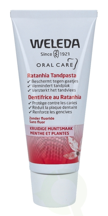 Weleda Ratanhia Toothpaste 75 ml i gruppen HELSE OG SKJØNNHET / Munnpleie / Whiteningprodukter hos TP E-commerce Nordic AB (C56766)