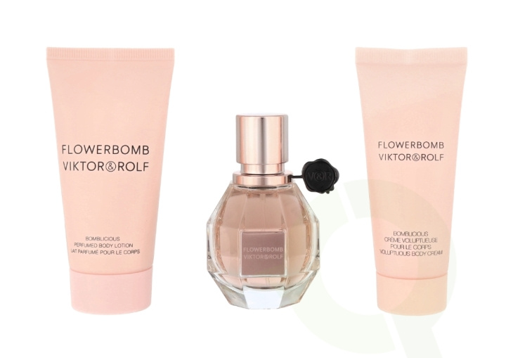 Viktor & Rolf Flowerbomb Giftset 120 ml Edp Spray 30ml/Body Lotion 50ml/Body Ceam 40ml i gruppen HELSE OG SKJØNNHET / Gavesett / Gavesett for henne hos TP E-commerce Nordic AB (C56819)