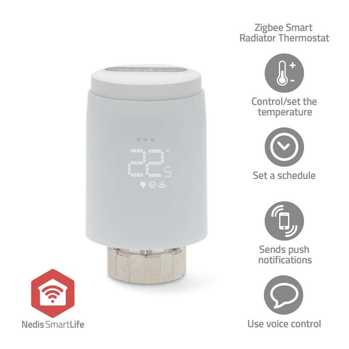 Nedis SmartLife Radiatorkontroll | Zigbee 3.0 | Batteri drevet | LED | Android™ / IOS i gruppen HJEM, HUS OG HAGE / Smarthus / Smarte sensorer hos TP E-commerce Nordic AB (C57005)
