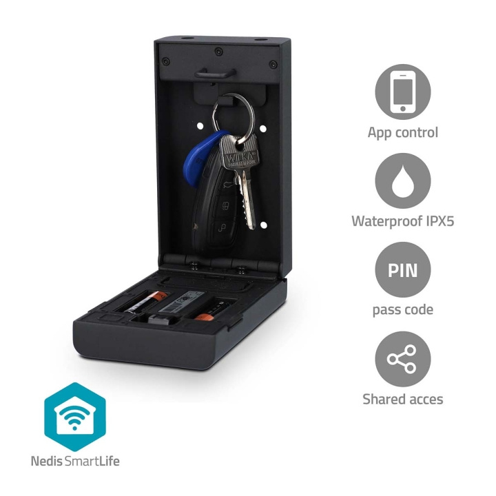 Nedis SmartLife nøkkelboks | Key Safe | Bluetooth® | Utendørs | Nøkkellås | IPX5 | Sort i gruppen HJEM, HUS OG HAGE / Smarthus hos TP E-commerce Nordic AB (C57033)