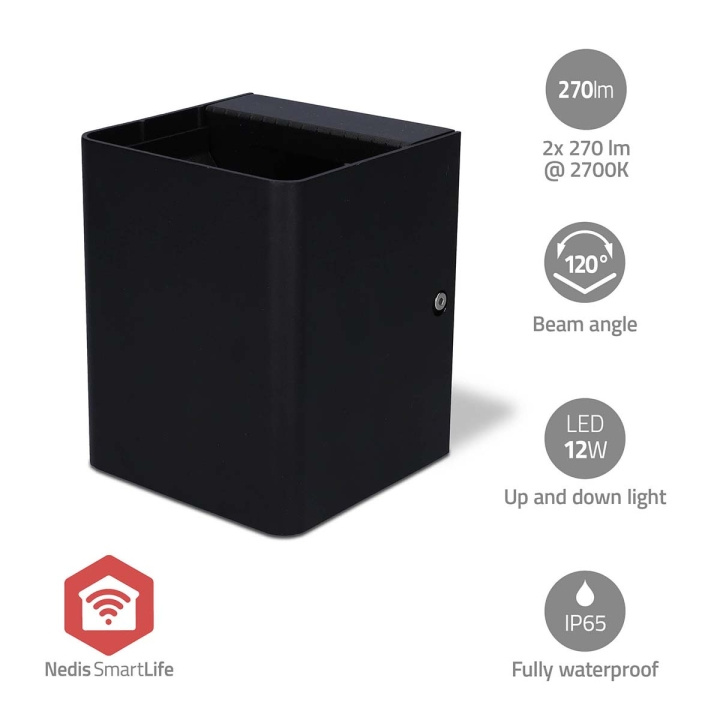 Nedis Smartlife utendørs lys | 2 x 270 lm | Zigbee 3.0 | 12 + 4 W | RGB / Varm Hvit | 2700 K | Aluminium | Android™ / IOS i gruppen HJEM, HUS OG HAGE / El og belysning / Utendørsbelysning / Fasadebelysning / Uten bevegelsessensor hos TP E-commerce Nordic AB (C57036)