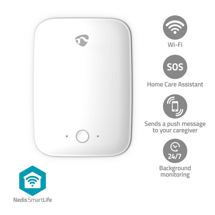 Nedis Falldetektor | Wi-Fi | Deteksjonsområde: 7 m | Effektivt synsfelt (horisontalt): ±45° | Effektivt synsfelt (vertikalt): ±45° | IP54 | Hvit i gruppen HJEM, HUS OG HAGE / Smarthus / Smarthussystemer hos TP E-commerce Nordic AB (C57040)