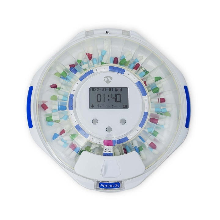 Nedis SmartLife Pilledispenser | Wi-Fi | 28 Rom | Antall alarmtider: 9 alarmtider per dag | Lys / Pip / Stemme | LCD-skjerm | Hvit i gruppen HELSE OG SKJØNNHET / Helsepleie / Andre hos TP E-commerce Nordic AB (C57041)
