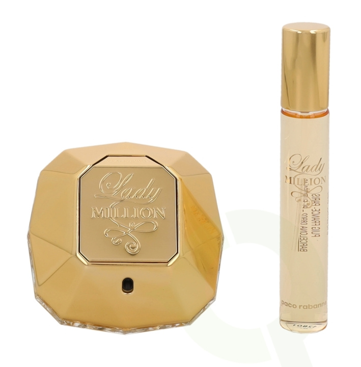Paco Rabanne Lady Million Giftset 100ml Edp Spray 80ml / Edp Mini 20ml i gruppen HELSE OG SKJØNNHET / Gavesett / Gavesett for henne hos TP E-commerce Nordic AB (C57070)