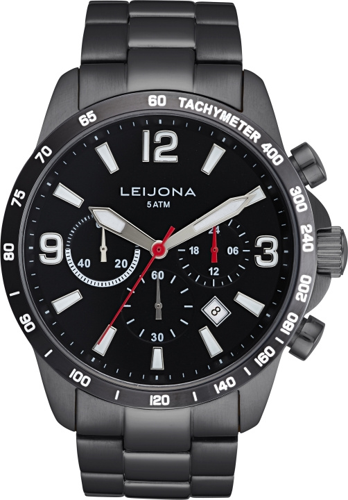 Leijona 5012-2160 - armbåndsur, 42,5 mm, svart i gruppen SPORT, FRITID & HOBBY / Tilbehør / Klokker hos TP E-commerce Nordic AB (C57138)
