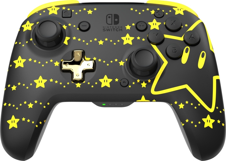 PDP Gaming Rematch Glow trådløs kontroller - trådløs spillkontroller, Mario Stars, Switch i gruppen Elektronikk / TV-spill & tilbehør / Nintendo Switch / Tilbehør hos TP E-commerce Nordic AB (C57219)
