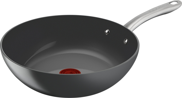 Tefal wokpanne, 28 cm, keramisk belegg, grå i gruppen HJEM, HUS OG HAGE / Kjøkkenutstyr / Stekepanner hos TP E-commerce Nordic AB (C57456)