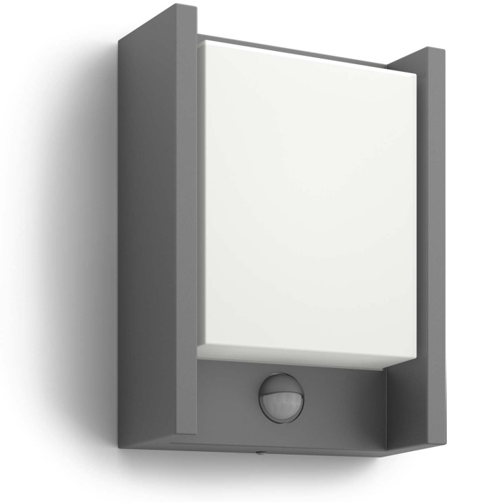 Philips Arbour Vegglampe Sensor Ultra Efficient LED 3,8W 800lm Antracitt i gruppen HJEM, HUS OG HAGE / El og belysning / Utendørsbelysning / Fasadebelysning / Med bevegelsessensor hos TP E-commerce Nordic AB (C57487)