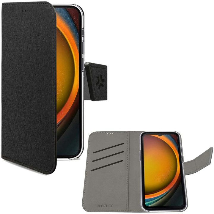 Celly Wally Wallet Wallet-etui Galaxy XCover 7 Svart i gruppen SMARTTELEFON & NETTBRETT / Mobilbeskyttelse / Samsung hos TP E-commerce Nordic AB (C57508)