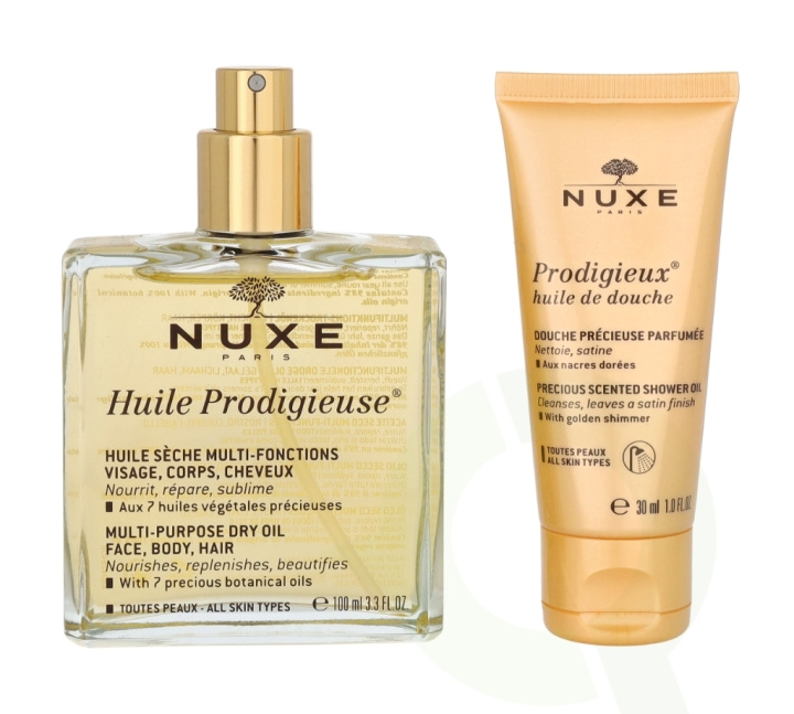 Nuxe Prodigious Collection Set 130ml Dry Oil 100ml/Shower Oil 30ml i gruppen HELSE OG SKJØNNHET / Gavesett / Gavesett for henne hos TP E-commerce Nordic AB (C57575)