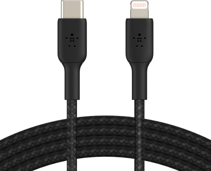 Belkin BOOST CHARGE™ Lightning - USB-C kaapeli punottu, 1m, musta i gruppen SMARTTELEFON & NETTBRETT / Ladere og Kabler / Kabler / Kabler Lightning hos TP E-commerce Nordic AB (C57668)