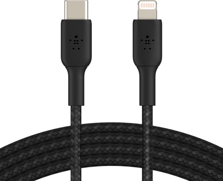 Belkin BOOST CHARGE™ Lightning - USB-C-kabel flätad, 2m, svart i gruppen SMARTTELEFON & NETTBRETT / Ladere og Kabler / Kabler / Kabler Lightning hos TP E-commerce Nordic AB (C57669)