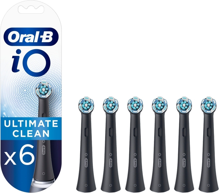 Oral B iO Ultimate Clean - tannbørstehode, svart, 6 stk i gruppen HELSE OG SKJØNNHET / Munnpleie / Elektriske tannbørster tilbehør hos TP E-commerce Nordic AB (C57743)