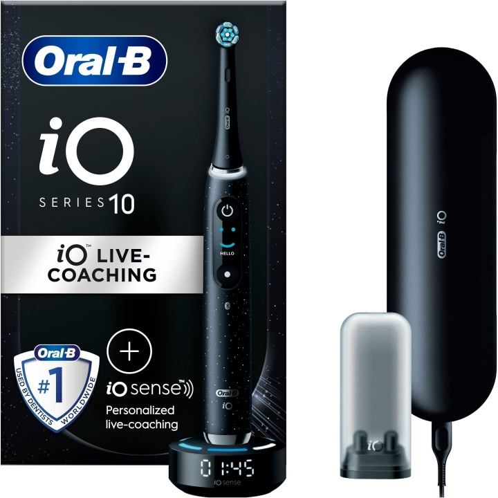 Oral B iO 10 - elektrisk tandborste, svart i gruppen HELSE OG SKJØNNHET / Munnpleie / Elektriske tannbørster hos TP E-commerce Nordic AB (C57751)