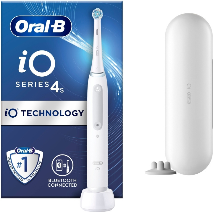 Oral B iO Series 4s - elektrisk tandborste, vit i gruppen HELSE OG SKJØNNHET / Munnpleie / Elektriske tannbørster hos TP E-commerce Nordic AB (C57759)