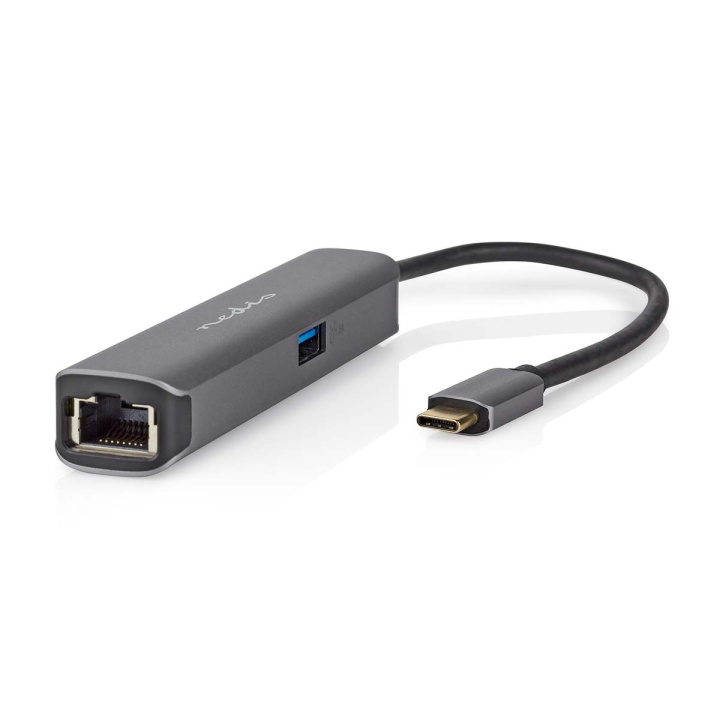 Nedis USB Multi-Port Adapter | USB 3.2 Gen 1 | USB-C™ Hann | HDMI™ Output / RJ45 Hun / USB-A Hun / USB-C™ Hunn | 5 Gbps | 0.20 m | Rund | Gull belagt | PVC | Antrasitt | Boks i gruppen Datautstyr / Bærbare datamaskiner og tilbehør / Dokkingstasjoner hos TP E-commerce Nordic AB (C57839)