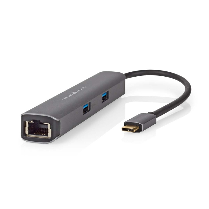 Nedis USB Multi-Port Adapter | USB 3.2 Gen 1 | USB-C™ Hann | HDMI™ Output / RJ45 Hun / 2x USB-A Hunn / 2x USB-C™ | 5 Gbps | 0.20 m | Rund | Gull belagt | PVC | Antrasitt | Boks i gruppen Datautstyr / Bærbare datamaskiner og tilbehør / Dokkingstasjoner hos TP E-commerce Nordic AB (C57840)