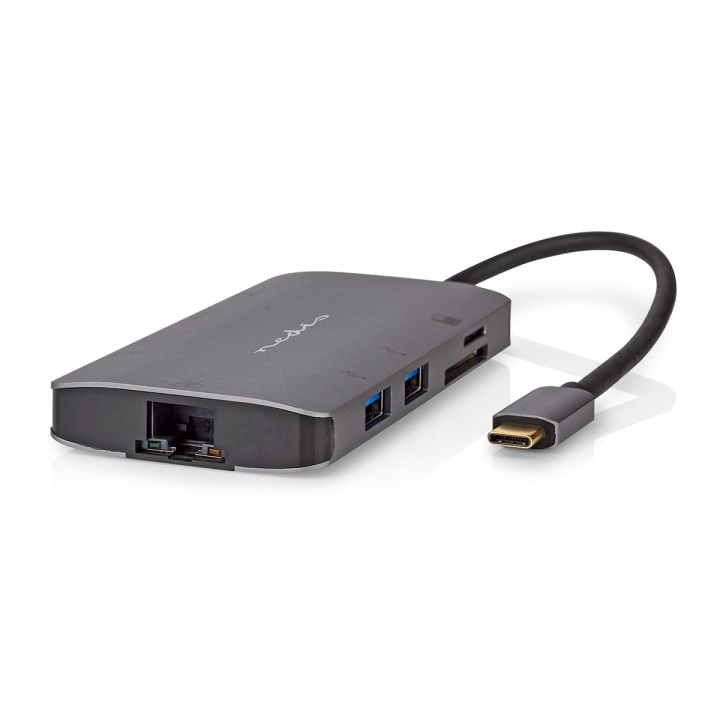Nedis USB Multi-Port Adapter | 7-i-1 | USB 3.2 Gen 1 | USB-C™ Hann | HDMI™ Output / Micro SD / RJ45 Hun / SD / USB-C™ Hunn / 3x USB-A Hunn | 5 Gbps | 0.20 m | Rund | Gull belagt | PVC | Antrasitt | Boks i gruppen Datautstyr / Bærbare datamaskiner og tilbehør / Dokkingstasjoner hos TP E-commerce Nordic AB (C57841)