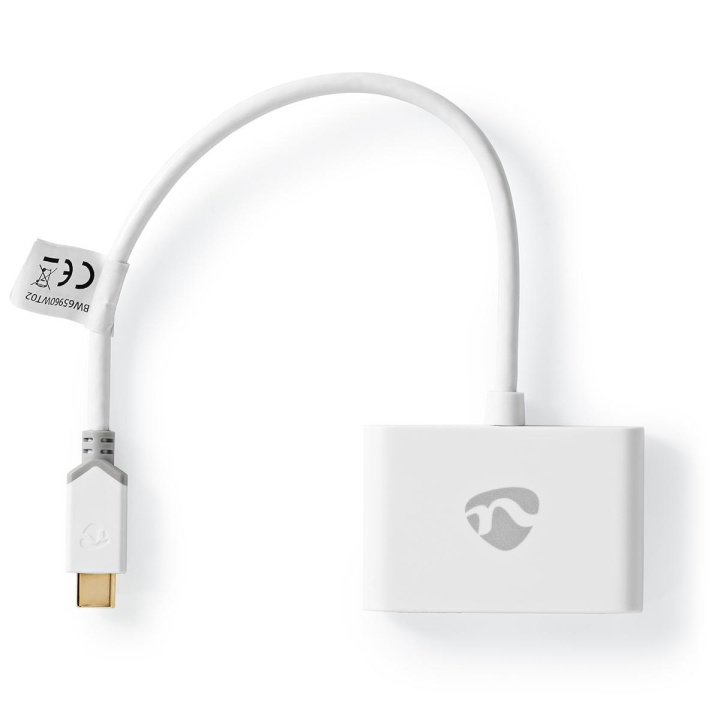 Nedis USB Multi-Port Adapter | 2-i-1 | USB 3.1 Gen1 | USB-C™ Hann | 2x USB-A | 1000 Mbps | 0.20 m | Rund | Gull belagt | PVC | Hvit | Vindus boks i gruppen Datautstyr / Datamaskin Tilbehør / USB-Hubs hos TP E-commerce Nordic AB (C57845)