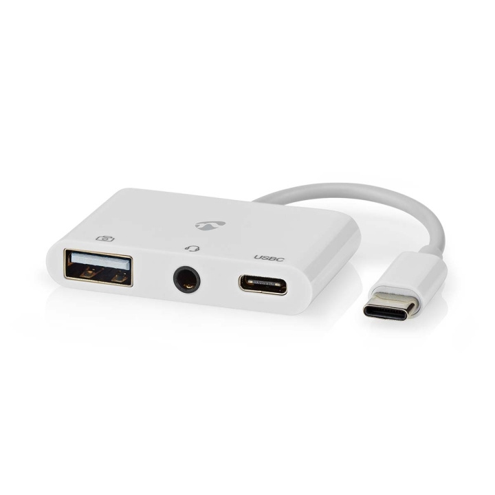 Nedis USB Multi-Port Adapter | 3-i-1 | USB 2.0 | USB-C™ Hann | USB-A Hun / USB-C™ Hunn / 3.5 mm Hun | 480 Mbps | 0.10 m | Rund | Nikkel belagt | PVC | Hvit | Boks i gruppen Datautstyr / Datamaskin Tilbehør / USB-Hubs hos TP E-commerce Nordic AB (C57851)