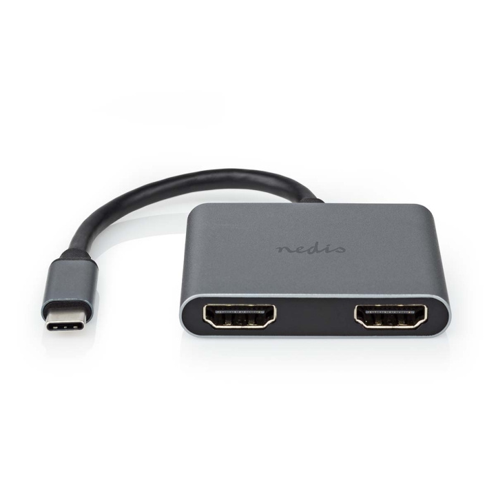 Nedis USB Multi-Port Adapter | USB 3.2 Gen 1 | USB-C™ Hann | 2x HDMI™ | 0.10 m | Rund | Nikkel belagt | PVC | Sort | Konvolutt i gruppen Datautstyr / Datamaskin Tilbehør / USB-Hubs hos TP E-commerce Nordic AB (C57858)