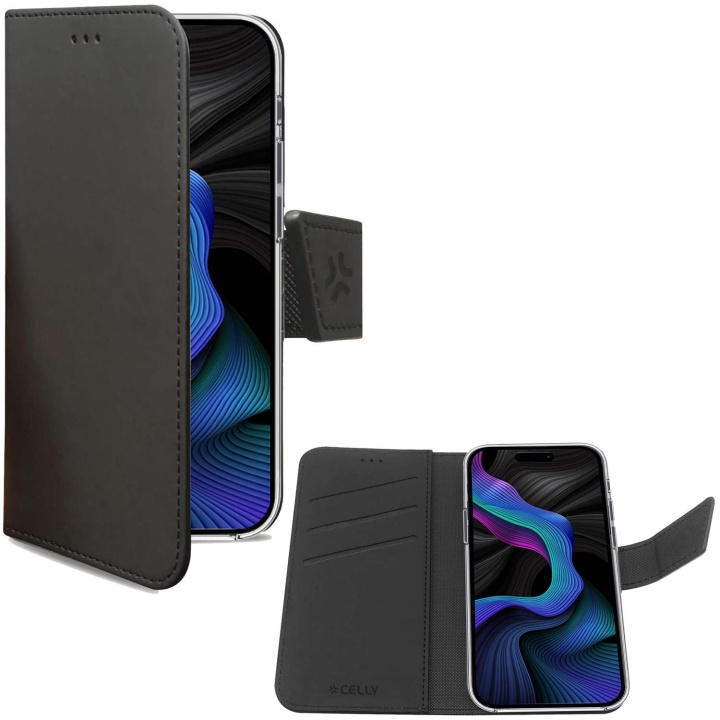 Celly Wally Wallet Wallet-etui Galaxy S23 FE Svart i gruppen SMARTTELEFON & NETTBRETT / Mobilbeskyttelse / Samsung hos TP E-commerce Nordic AB (C58130)