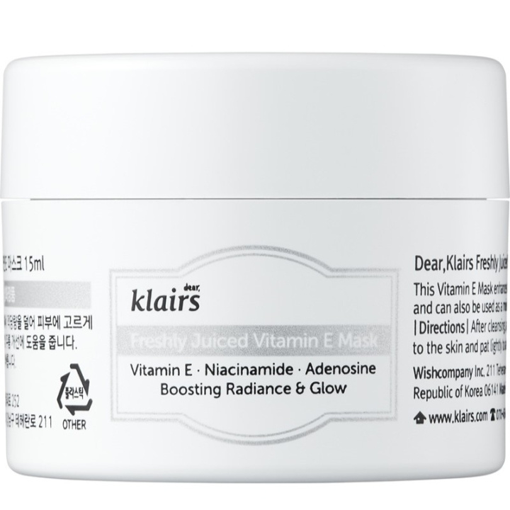 Klairs Freshly Juiced Vitamin E Mask 15ml i gruppen HELSE OG SKJØNNHET / Hudpleie / Ansikt / Masker hos TP E-commerce Nordic AB (C58392)