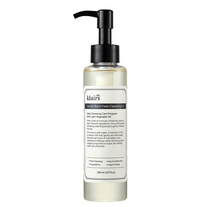 Klairs Gentle Black Fresh Cleansing Oil 150 ml i gruppen HELSE OG SKJØNNHET / Hudpleie / Ansikt / Rengjøring hos TP E-commerce Nordic AB (C58399)