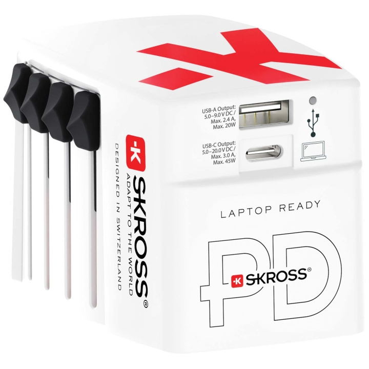 SKROSS World USB Charger AC45PD USB-C PD + USB-A 45W i gruppen HJEM, HUS OG HAGE / El og belysning / Reiseadaptere hos TP E-commerce Nordic AB (C58666)