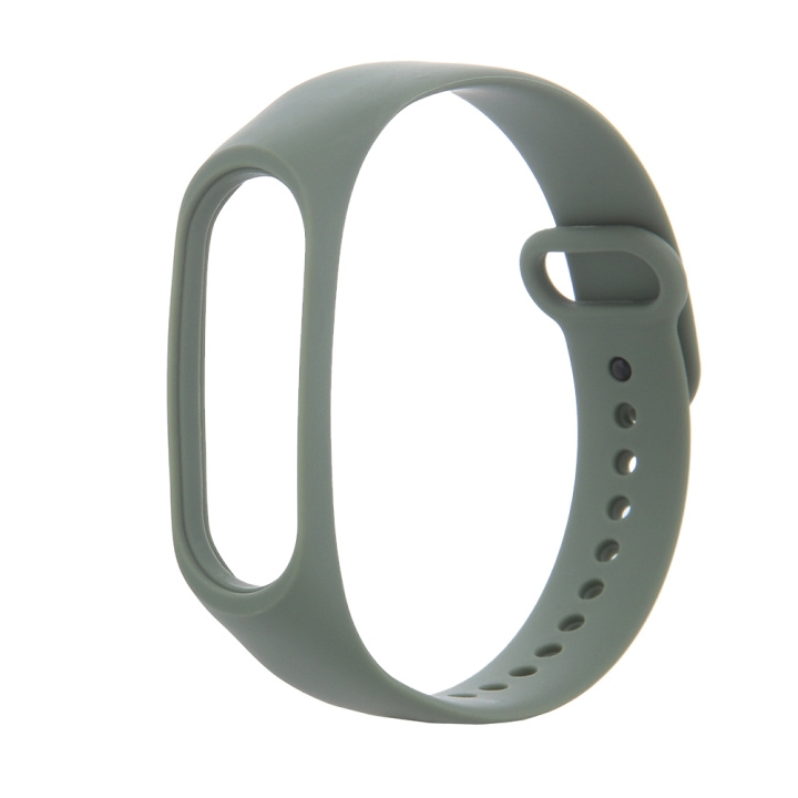 Armband i Silikon till Xiaomi Mi Band 3 / 4, khaki i gruppen SPORT, FRITID & HOBBY / Smartwatch og Aktivitetsmålere / Tilbehør hos TP E-commerce Nordic AB (C58803)