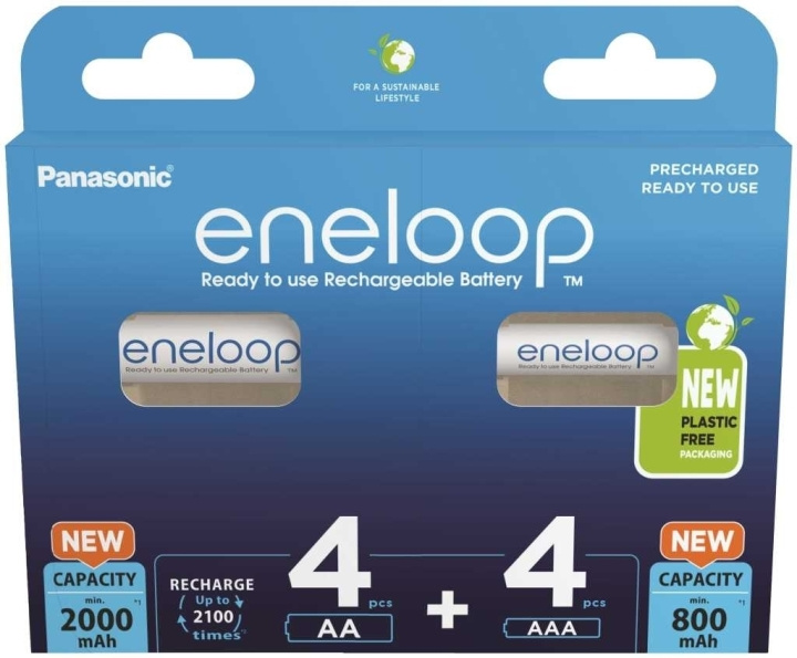 Panasonic Eneloop Combi AA + AAA batteripaket i gruppen Elektronikk / Batterier & Ladere / Batterier / AAA hos TP E-commerce Nordic AB (C58825)